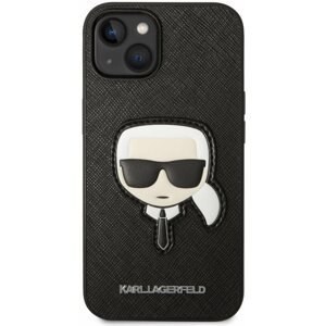 Telefon tok Karl Lagerfeld PU Saffiano Karl Head hátlap iPhone 14 készülékhez Fekete