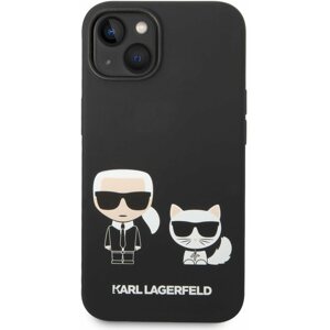Telefon tok Karl Lagerfeld and Choupette Liquid Silicone hátlap iPhone 14 Black készülékhez