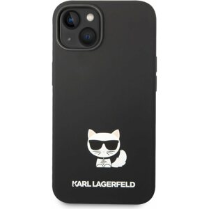 Telefon tok Karl Lagerfeld Liquid Silicone Choupette iPhone 14 fekete hátlap tok