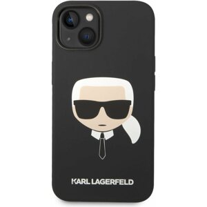 Telefon tok Karl Lagerfeld Liquid Silicone Karl Head MagSafe kompatibilis iPhone 14 Plus fekete tok