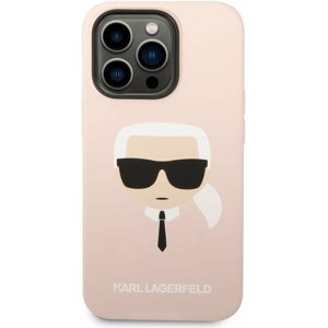 Telefon tok Karl Lagerfeld MagSafe kompatibilis tok Liquid Silicone Karl Head iPhone 14 Pro Max készülékhez Pink