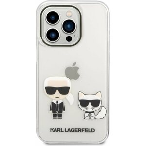 Telefon tok Karl Lagerfeld PC/TPU Ikonik Karl and Choupette iPhone 14 Pro átlátszó hátlap tok