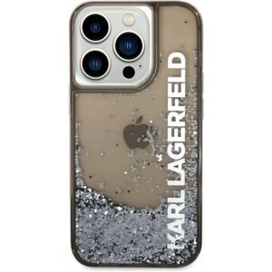 Telefon tok Karl Lagerfeld Translucent Liquid Glitter iPhone 14 Pro fekete hátlap tok