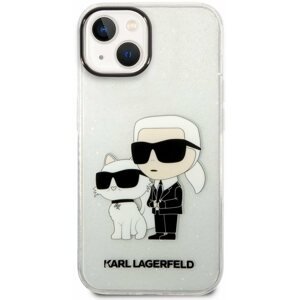 Telefon tok Karl Lagerfeld IML Glitter Karl and Choupette NFT iPhone 14 átlátszó hátlap tok