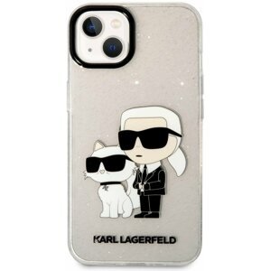 Telefon tok Karl Lagerfeld IML Glitter Karl and Choupette NFT hátlap iPhone 13 készülékhezTransparent