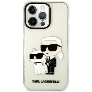 Telefon tok Karl Lagerfeld IML Glitter Karl and Choupette NFT iPhone 13 Pro átlátszó hátlap tok