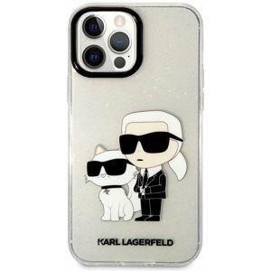 Telefon tok Karl Lagerfeld IML Glitter Karl and Choupette NFT hátlap iPhone 13 Pro Max készülékhez Transparent