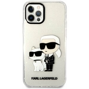Telefon tok Karl Lagerfeld IML Glitter Karl and Choupette NFT iPhone 12/12 Pro átlátszó hátlap tok