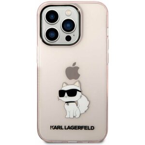 Telefon tok Karl Lagerfeld IML Choupette NFT iPhone 14 Pro Max rózsaszín hátlap tok