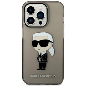 Telefon tok Karl Lagerfeld IML Ikonik NFT iPhone 14 Pro fekete hátlap tok