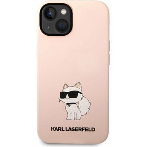 Telefon tok Karl Lagerfeld Liquid Silicone Choupette NFT iPhone 14 rózsaszín hátlap tok