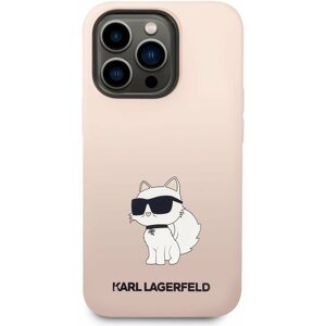 Telefon tok Karl Lagerfeld Liquid Silicone Choupette NFT iPhone 14 Pro rózsaszín hátlap tok