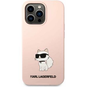 Telefon tok Karl Lagerfeld Liquid Silicone Choupette NFT iPhone 13 Pro Max rózsaszín hátlap tok