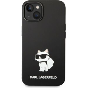 Telefon tok Karl Lagerfeld Liquid Silicone Choupette NFT iPhone 14 Plus fekete hátlap tok