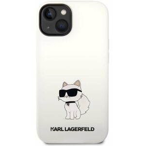 Telefon tok Karl Lagerfeld Liquid Silicone Choupette NFT iPhone 14 Plus fehér hátlap tok