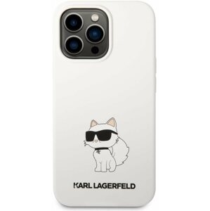 Telefon tok Karl Lagerfeld Liquid Silicone Choupette NFT iPhone 13 Pro fehér hátlap tok