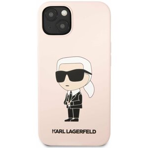 Telefon tok Karl Lagerfeld Liquid Silicone Ikonik NFT iPhone 13 rózsaszín hátlap tok