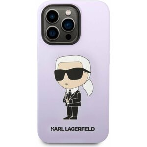 Telefon tok Karl Lagerfeld Liquid Silicone Ikonik NFT iPhone 14 Pro Max lila hátlap tok