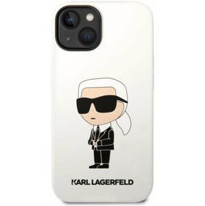 Telefon tok Karl Lagerfeld Liquid Silicone Ikonik NFT iPhone 14 fehér hátlap tok