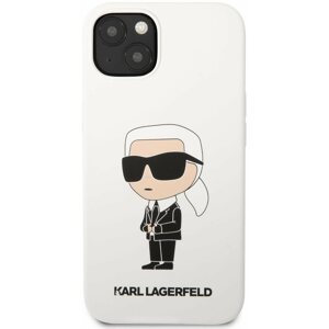 Telefon tok Karl Lagerfeld folyékony szilikon Ikonik NFT hátlap iPhone 13 Fehér