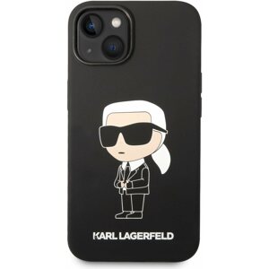 Telefon tok Karl Lagerfeld Liquid Silicone Ikonik NFT iPhone 14 fekete hátlap tok