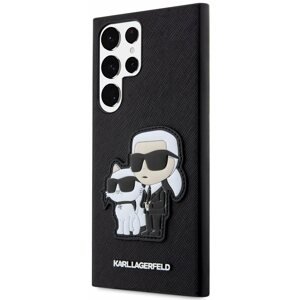 Telefon tok Karl Lagerfeld PU Saffiano Karl and Choupette NFT Samsung Galaxy S23 Ultra fekete hátlap tok
