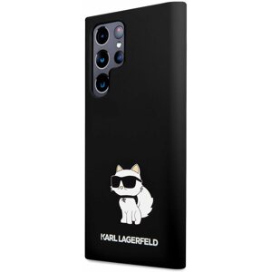Telefon tok Karl Lagerfeld Liquid Silicone Choupette NFT hátlap a Samsung Galaxy S23 készülékhez Ultra Black
