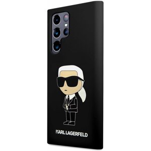 Telefon tok Karl Lagerfeld Liquid Silicone Ikonik NFT Samsung Galaxy S23 Ultra fekete hátlap tok