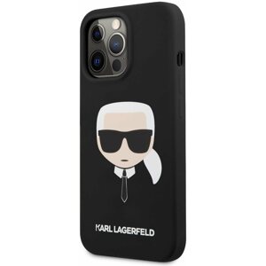 Telefon tok Karl Lagerfeld Liquid Silicone Karl Head Apple iPhone 13 Pro Max fekete tok