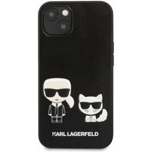 Telefon tok Karl Lagerfeld and Choupette PU Leather Apple iPhone 13 fekete tok