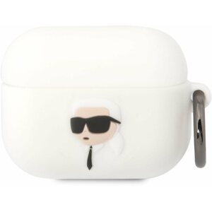 Fülhallgató tok Karl Lagerfeld 3D Logo NFT Karl Head szilikon tok Airpods Pro-hoz, White