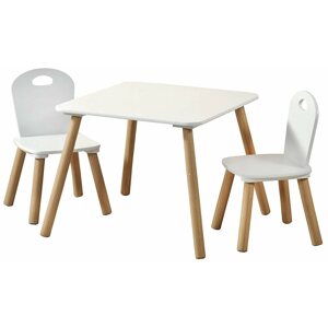 Játék bútor Kesper Gyerekasztal két székkel, fehér
