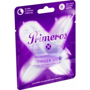 Vibrációs gyűrű PRIMEROS Finger Vibe gyűszű 20 perc intenzív vibrációért