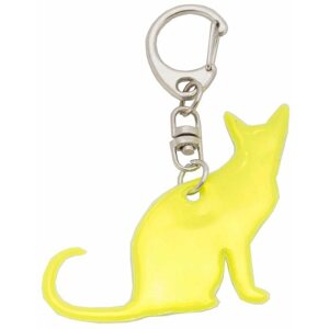 Přívěsek na klíče Kočka žlutá