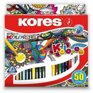 Színes ceruza KORES KOLORES Mandalas stresszoldó színezőkhöz 50 szín