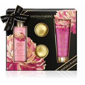 Kozmetikai ajándékcsomag BAYLIS & HARDING Testápoló szett fürdőgolyókkal 4 db - Titokzatos rózsa