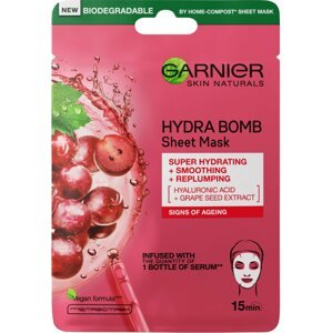 Arcpakolás GARNIER Skin Naturals Hydra Bomb Tissue Mask Grape Seed Extract 28 g