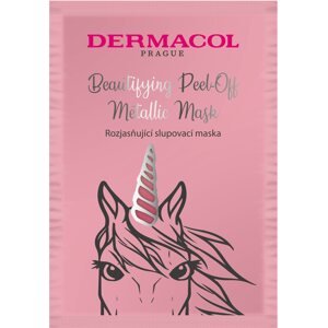 Arcpakolás DERMACOL Beautifying Brightening Peel-Off Metallic Mask - világosító