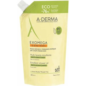 Olajos tusfürdő A-DERMA Exomega Control Lágyító tusolóolaj - Újrahasznosítható ECO utántöltő, 500 ml