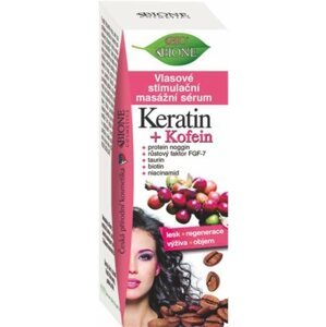 Hajszérum BIONE COSMETICS Bio Keratin és Koffein Stimuláló masszázs szérum hajra 215 ml