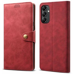 Pouzdro na mobil Lenuo Leather flipové pouzdro pro Samsung Galaxy A14 4G/5G, červená