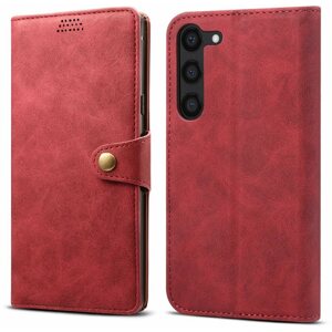 Pouzdro na mobil Lenuo Leather flipové pouzdro pro Samsung Galaxy S23, červená