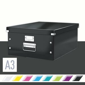 Archiváló doboz Leitz WOW Click-N-Store A3 36.9 x 20 x 48.2 cm, fekete