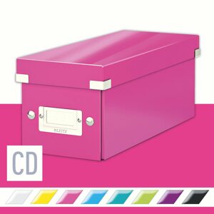 Archiváló doboz Leitz WOW Click & Store CD 14.3 x 13.6 x 35.2 cm, rózsaszín