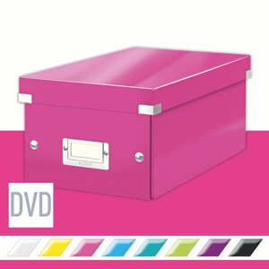Archiváló doboz Leitz WOW Click & Store DVD 20.6 x 14.7 x 35.2 cm, rózsaszín