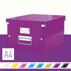 Archiváló doboz Leitz WOW Click & Store A4 28.1 x 20 x 37 cm, lila