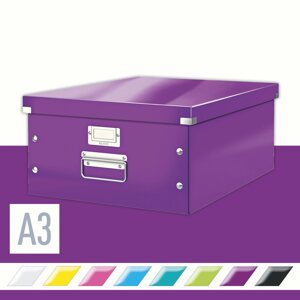 Archiváló doboz Leitz WOW Click & Store A3 36.9 x 20 x 48.2 cm, lila