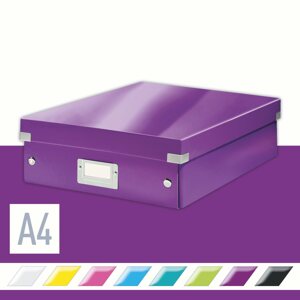 Archiváló doboz Leitz WOW Click & Store A4 28.1 x 10 x 37 cm, lila