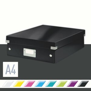Archiváló doboz Leitz WOW Click & Store A4 28.1 x 10 x 37 cm, fekete