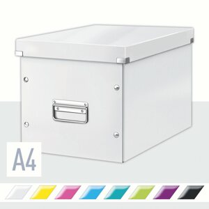 Archiváló doboz Leitz WOW Click & Store A4 32 x 31 x 36 cm, fehér